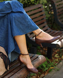 Elena green suede heels