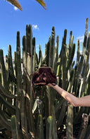 Torebka z biglem mała czekoladowy zamsz - 48h