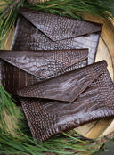 Chocolate crocodile multi-purpose clutch bag - 48h