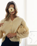 Torebka z biglem mała zamsz butter yellow