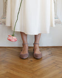 Grace Ballerinas aus puderfarbenem Wildleder 