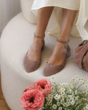 Grace Ballerinas aus puderfarbenem Wildleder 