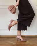 Obcasy Elena zamsz dusty pink