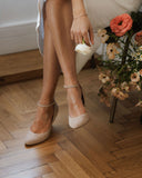 Vivienne Burgundy Suede Heels 