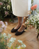Audrey brown crocodile ballet flats