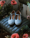 Lotta navy blue suede ballet flats