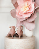 Elena green suede heels