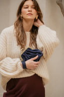 Torebka z biglem mała granatowy zamsz