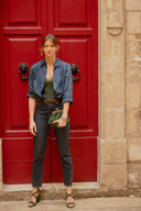 Torebka z biglem mała zielony zamsz