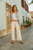 Szeroki pasek koniakowy brąz