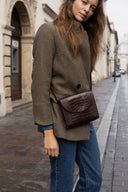 Torba listonoszka czekoladowy krokodyl - 48h