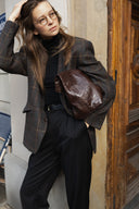 Torba shopper czekoladowy krokodyl - 48h