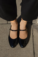 Baleriny Mary-Jane czarna skóra lakierowana