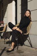 Baleriny Mary-Jane czarna skóra lakierowana