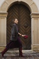 Small burgundy suede bag with clasp - 48h