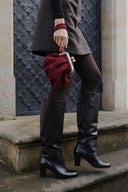 Torebka z biglem mała burgundowy zamsz - 48h