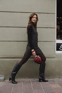 Small burgundy suede bag with clasp - 48h