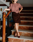 Obcasy Vivienne burgundowy zamsz - 48h