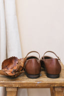 Mary-Jane Ballerinas, Nussbraun - 48 Std.