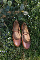 Mary-Jane Ballerinas, Nussbraun - 48 Std.