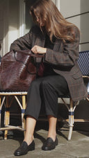 Torba shopper czekoladowy krokodyl - 48h