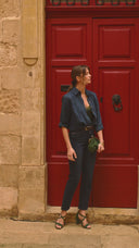 Torebka z biglem mała zielony zamsz