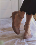 Elena green suede heels