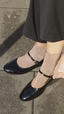 Baleriny Mary-Jane czarna skóra lakierowana