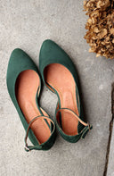 Baleriny Grace zielony zamsz - 48h