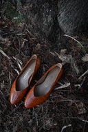 Audrey Ballerinas, braunes Krokodilmuster - 48 Stunden