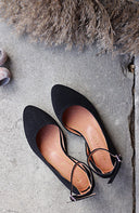 Baleriny Grace czarny zamsz - 48h