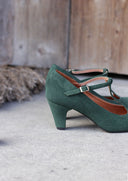 Obcasy Astrid zielony zamsz - 48h