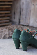 Obcasy Astrid zielony zamsz