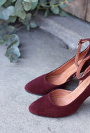 Obcasy Vivienne burgundowy zamsz