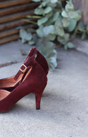 Obcasy Vivienne burgundowy zamsz