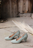 Astrid Sage Suede Heels 