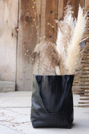 Torba shopper czarny krokodyl