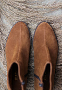 Stiefeletten mit Reißverschluss, braun Cigaro Veloursleder/ braune Sohle