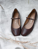 Mary-Jane Chocolate Brown Ballerina Flats