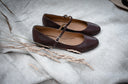 Mary-Jane Ballerinas, Schokoladenbraun - 48 Stunden