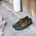 Lotta grüne Wildleder-Ballerinas