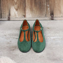 Lotta grüne Wildleder-Ballerinas