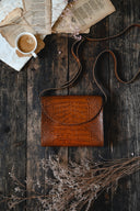 Torba listonoszka brąz krokodyl