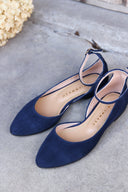 Grace navy blue suede ballet flats - 48h 