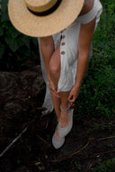 Baleriny Grace szałwiowy zamsz