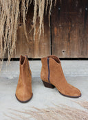 Stiefeletten mit Reißverschluss, braun Cigaro Veloursleder/ braune Sohle