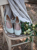 Obcasy Aurelia szałwiowy zamsz