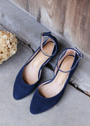 Grace navy blue suede ballet flats - 48h 