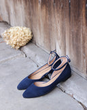 Grace navy blue suede ballet flats - 48h 
