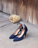Vivienne navy blue suede heels - 48h 